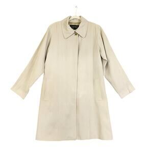 LINDA ALLARD Ellen Tracy Womens Coat Size 8 Beige Silk Blend Minimalist Neutral